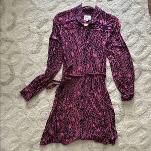 Milly of New York pink chain shirt dress Size S